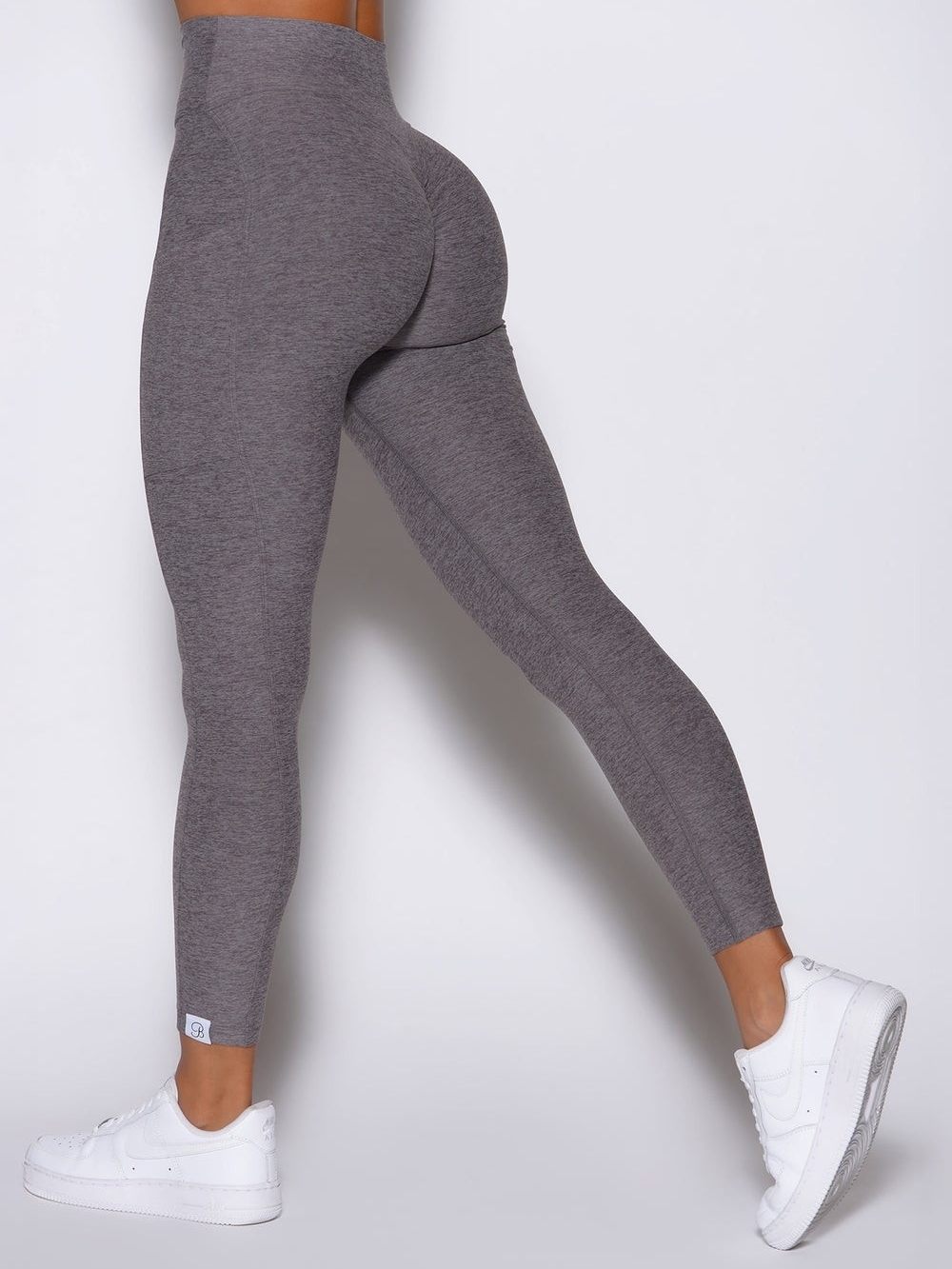 Bombshell Toned 7/8 High-Waist Sculpting Leggings with Pockets - Charcoal Gray L